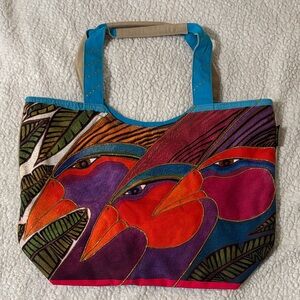 Laurel Burch Multicolor Bird Design Tote